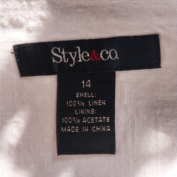 STYLE & CO.! PURE, FRESH WHITE LINEN! LIGHTWEIGHT WIDE WAISTBAND SKIRT! SZ 14 - Picture 6 of 7